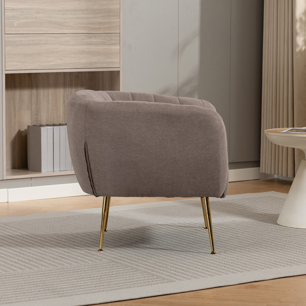 Artemis Home Stanton Brown Fabric Shell Accent Chair Image 5