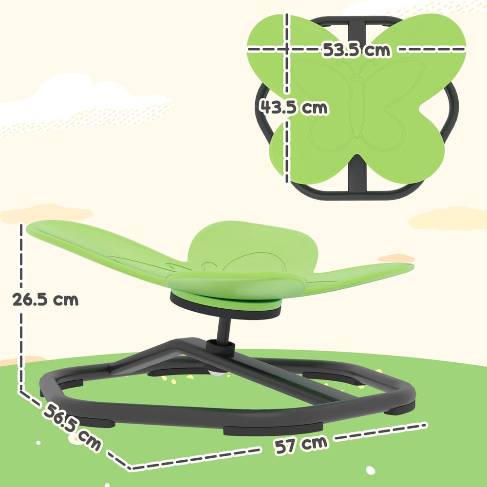 Tommy Toys Green Kids Butterfly Shaped Swivel Sensory Spinning Chair Image 9