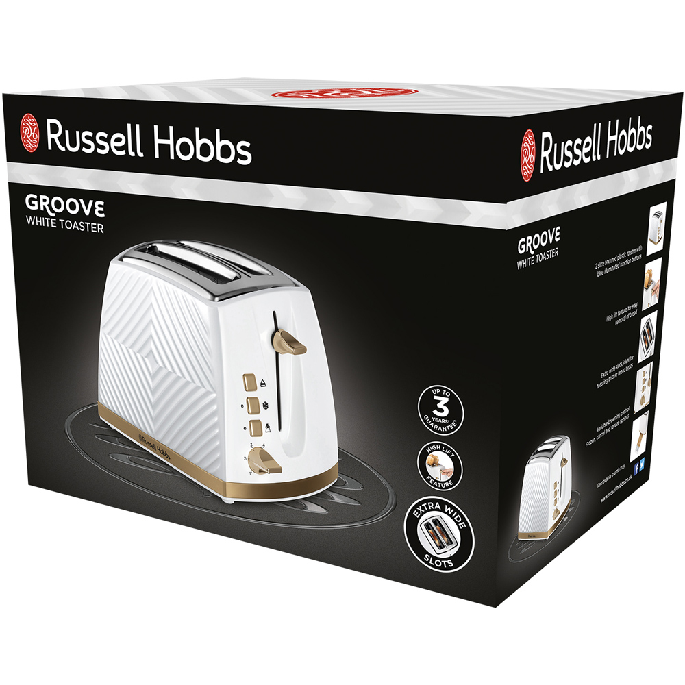 Russell Hobbs 26391  Groove White 2 Slice Toaster Image 8