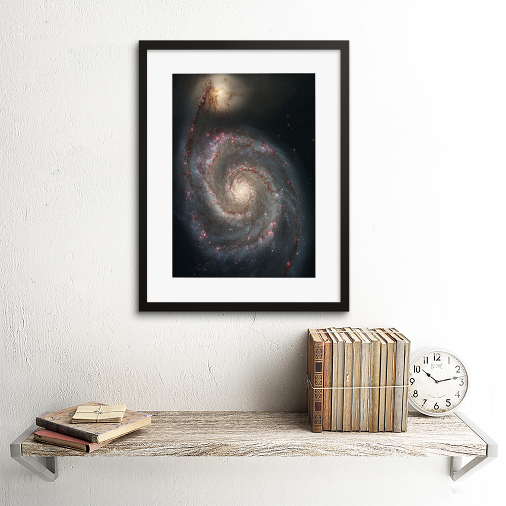 Wee Blue Coo NASA Hubble Whirlpool Galaxy M51 Space Photo Framed Wall Art Print 30 x 41cm Image 2
