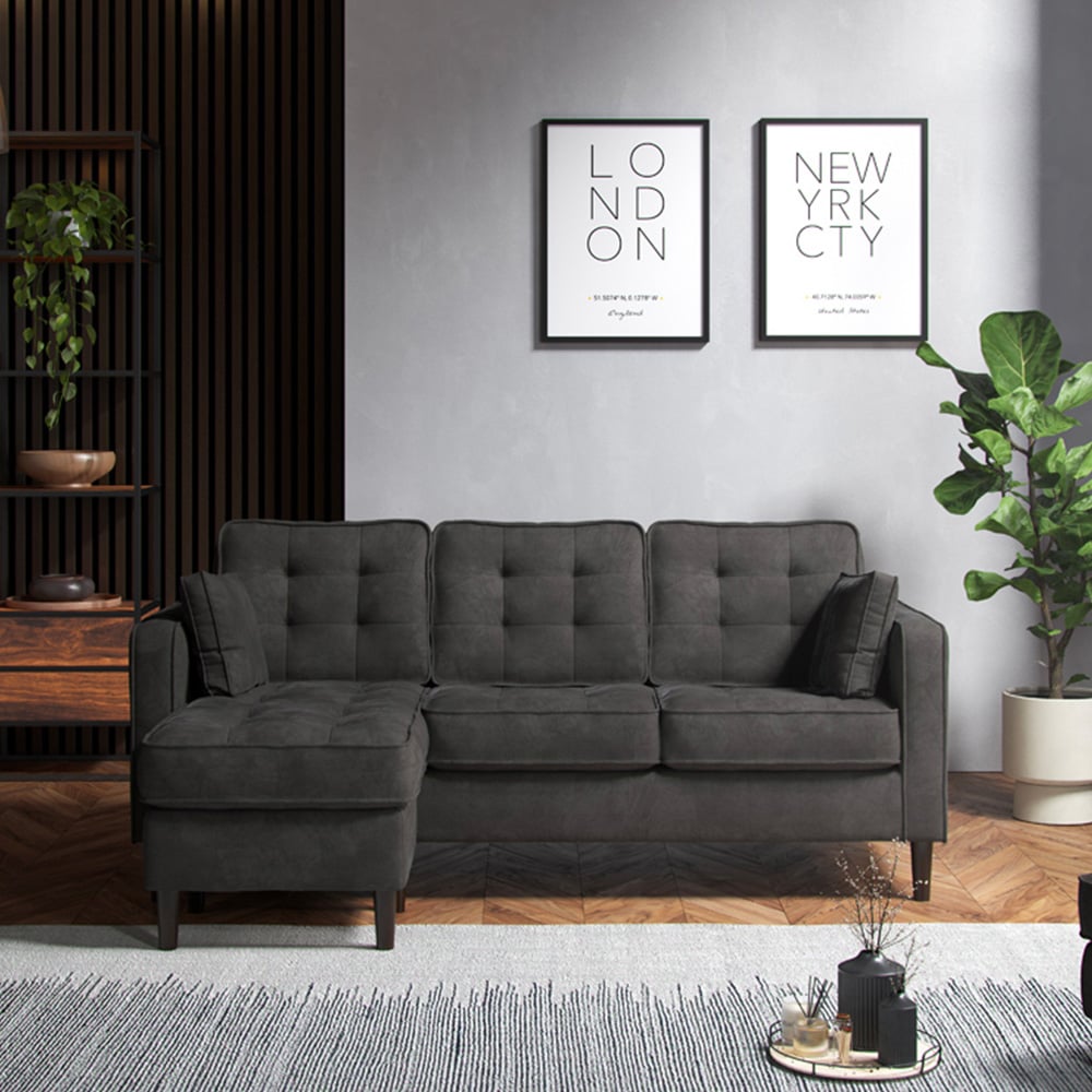 Milo Enjoy Graphite Reversible Chaise Sofa Image 3