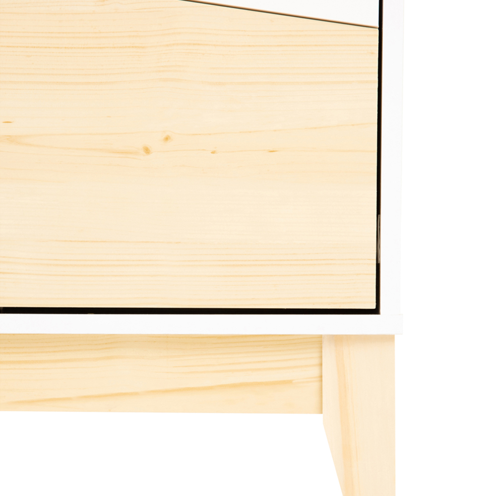 Seconique Cody 2 Drawer White and Pine Bedside Table Image 6