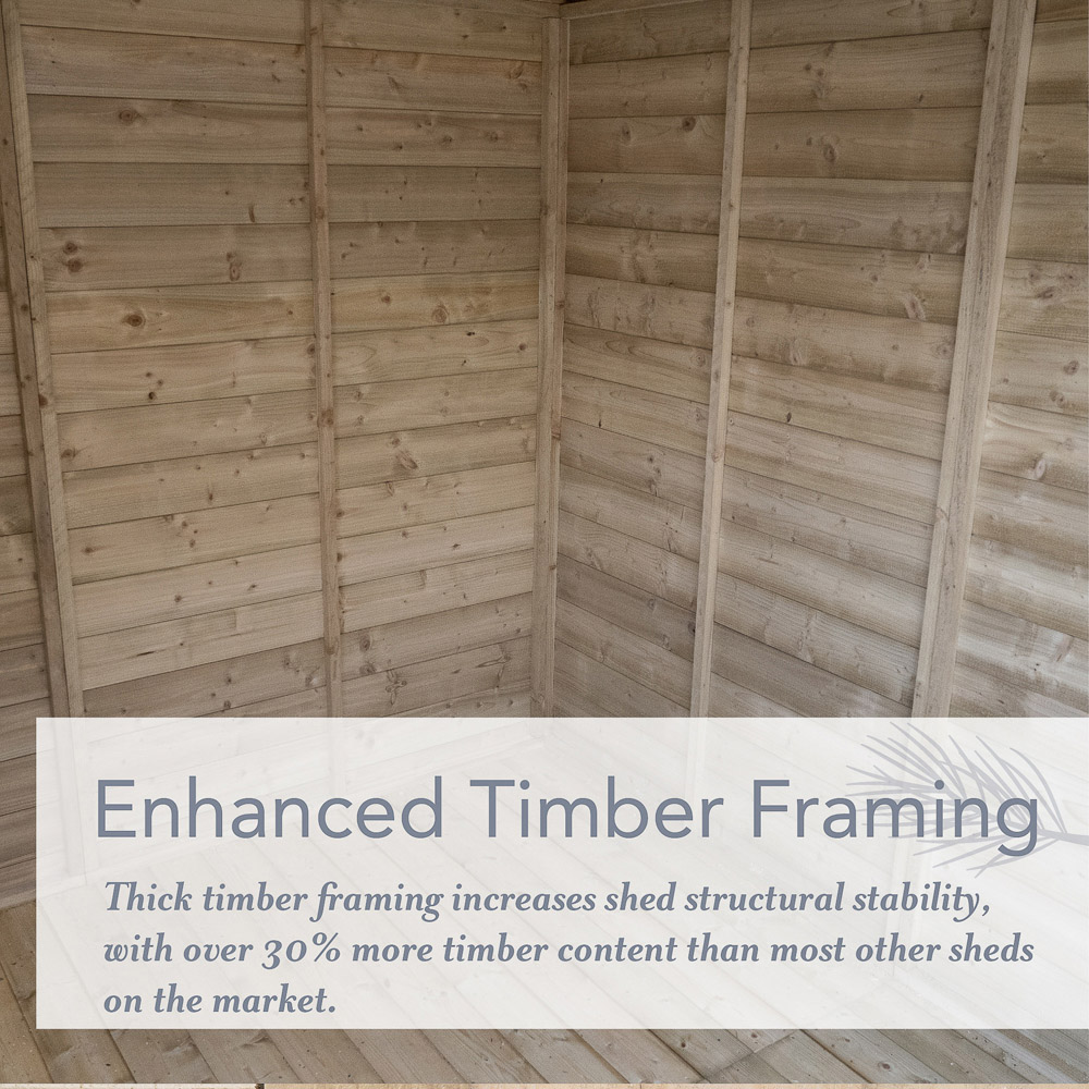 Forest Garden Beckwood 5 x 7ft Double Door 2 Windows Shiplap Reverse Apex Shed Image 8