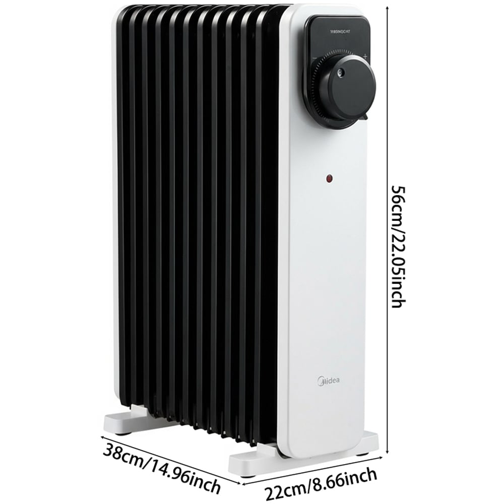 Midea White and Black Oil Radiator Heater 2200W Image 4