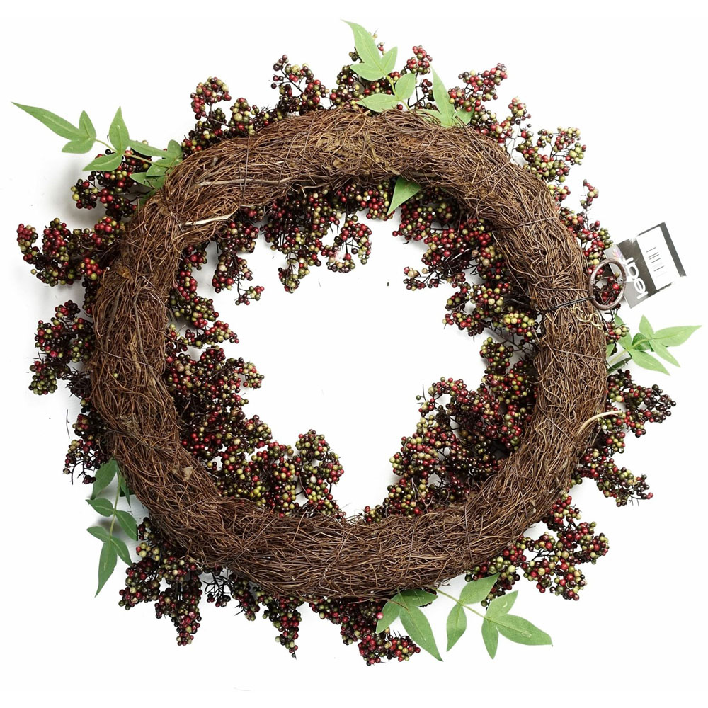Leaf Black Berries Artificial Wreath 55cm Image 2