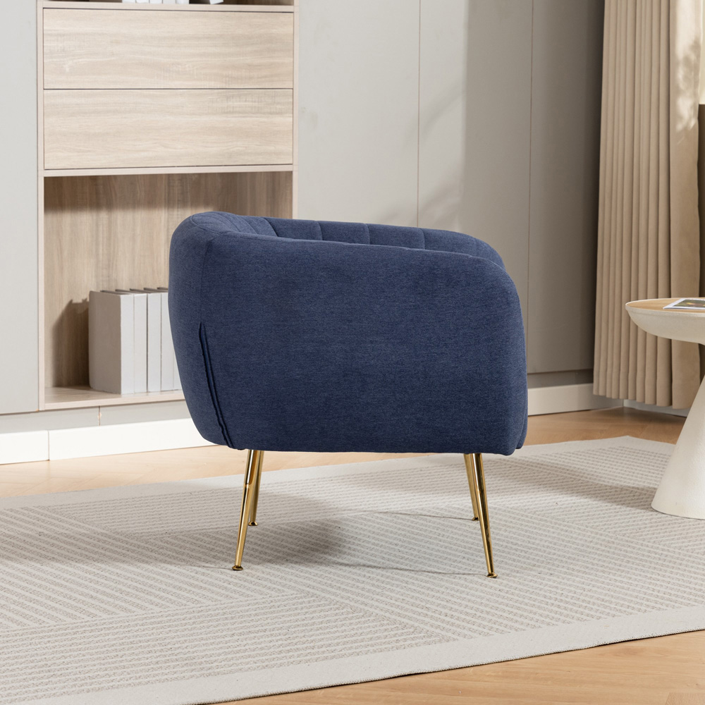Artemis Home Stanton Denim Fabric Shell Accent Chair Image 5