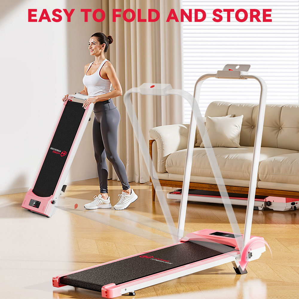 Rattrix Pink Manual Incline Foldable Treadmill Image 2