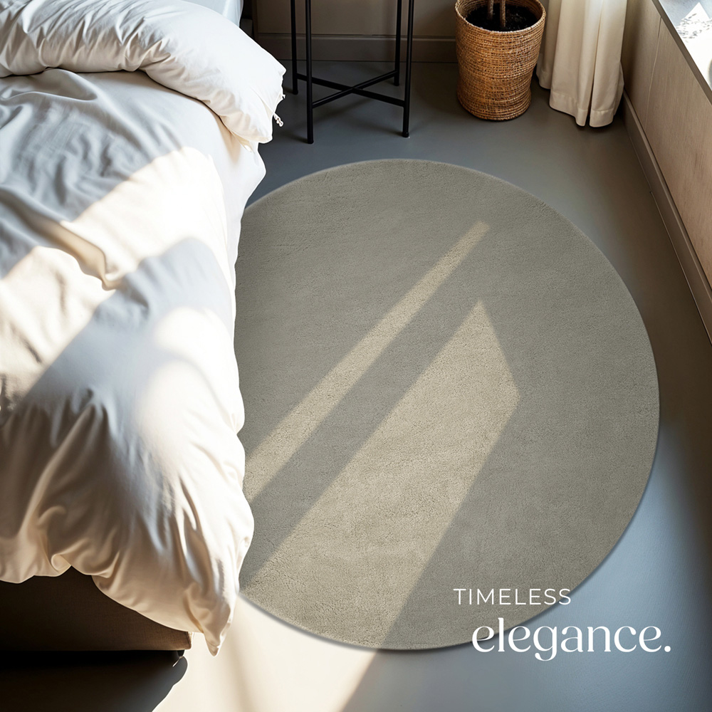 tectake Zonelle Sand Short Pile Ultra Soft Rug 120 x 120cm Image 6