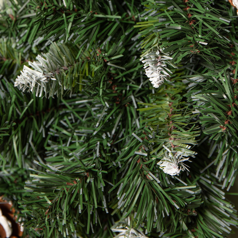 Samuel Alexander Green Snow King Fir Hanging Christmas Wreath with Pinecones 60cm Image 4