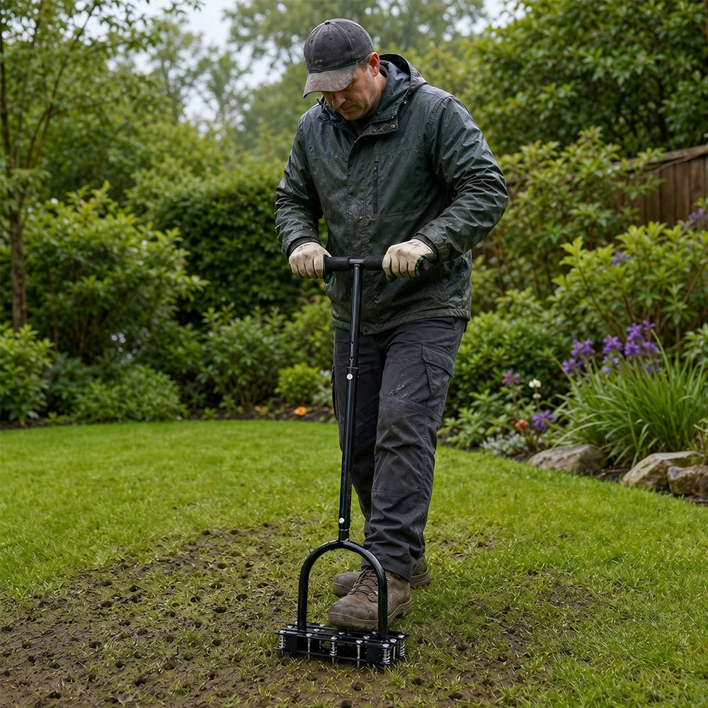 Spector Lambu Lawn Aerator with Adjustable Handle Image 4