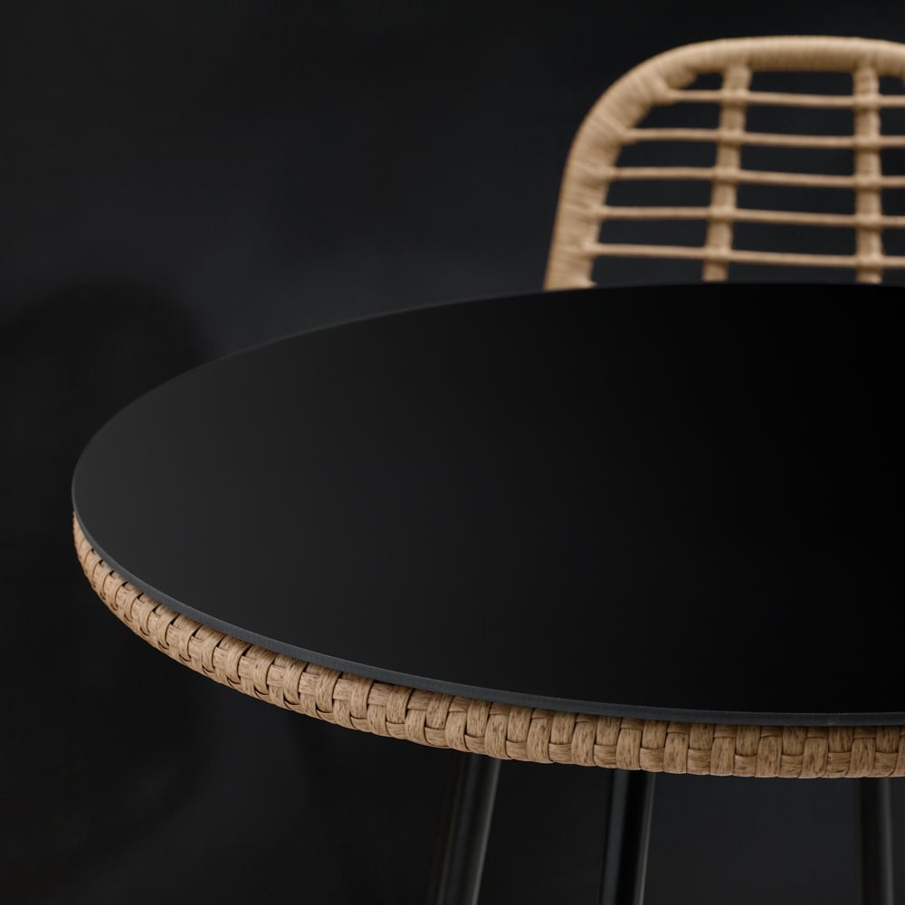 Furniturebox Rio Light Brown and Cream Rattan Outdoor Bar Set Image 2