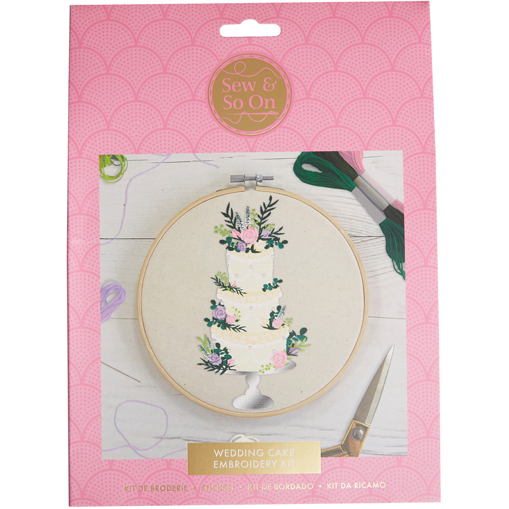 Sew & So On Multicoloured Wedding Cake Embroidery Craft Set Image 6