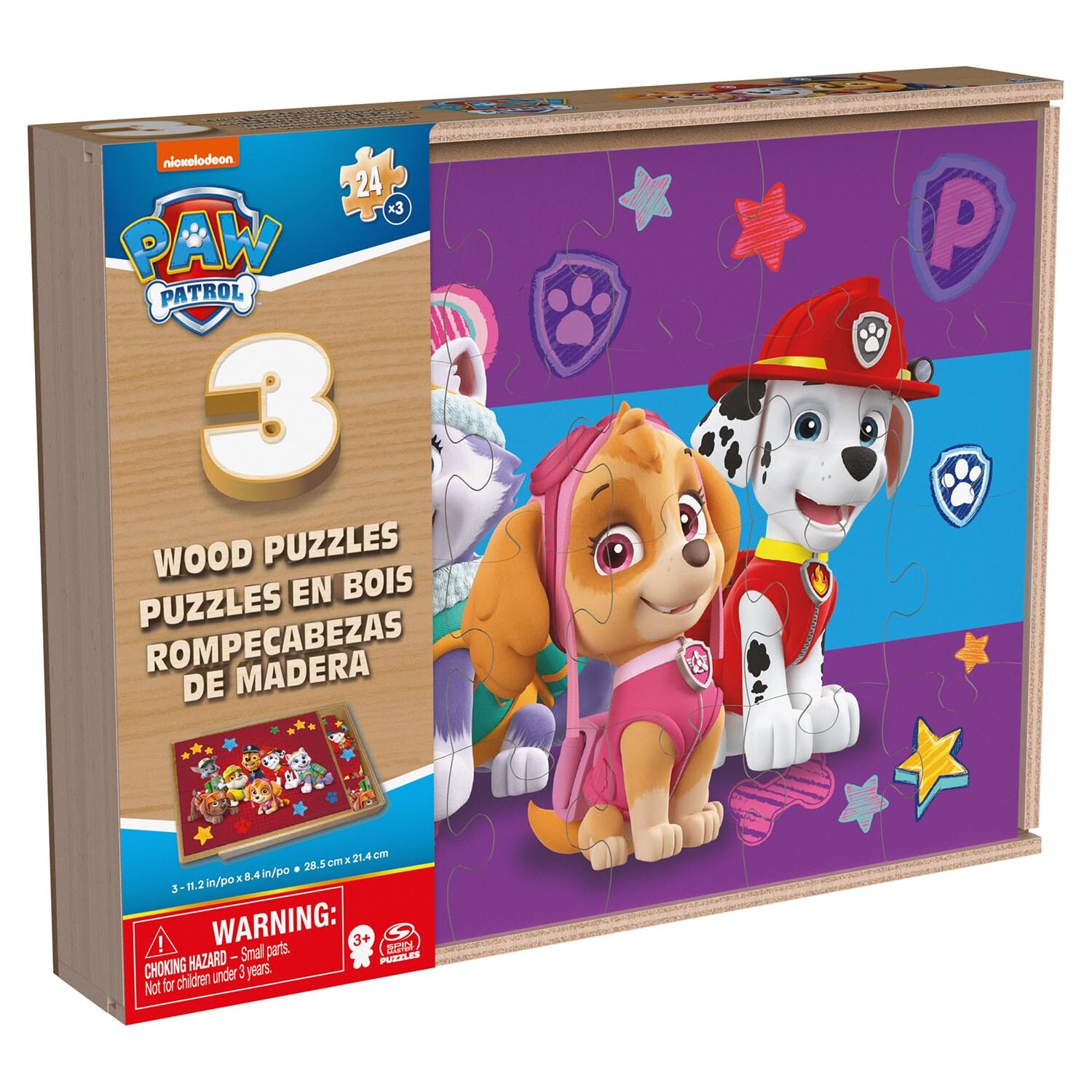 Pack of 3 Paw Patrol Wooden Puzzles Image 1