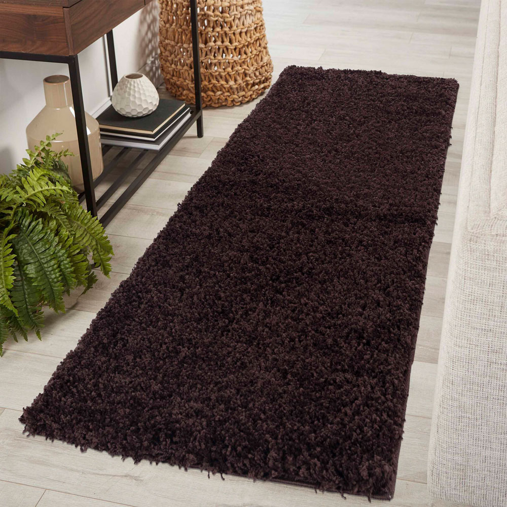 Desire Rugs Oxford Brown Plain Shaggy Rug 200 x 290cm Image 5