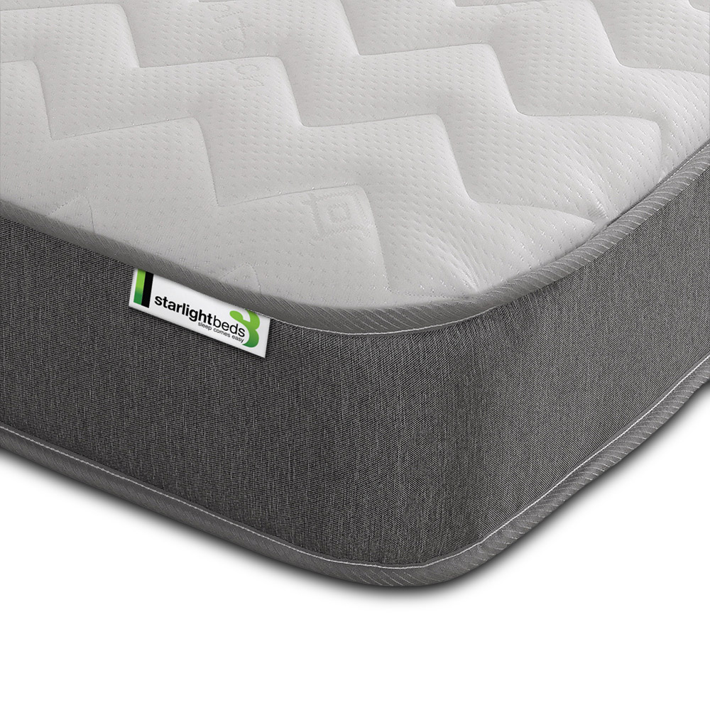 Starlight Beds Single Grey Zig Zag Hybrid Memory Foam and Open Coil Spring Mattress Image 3