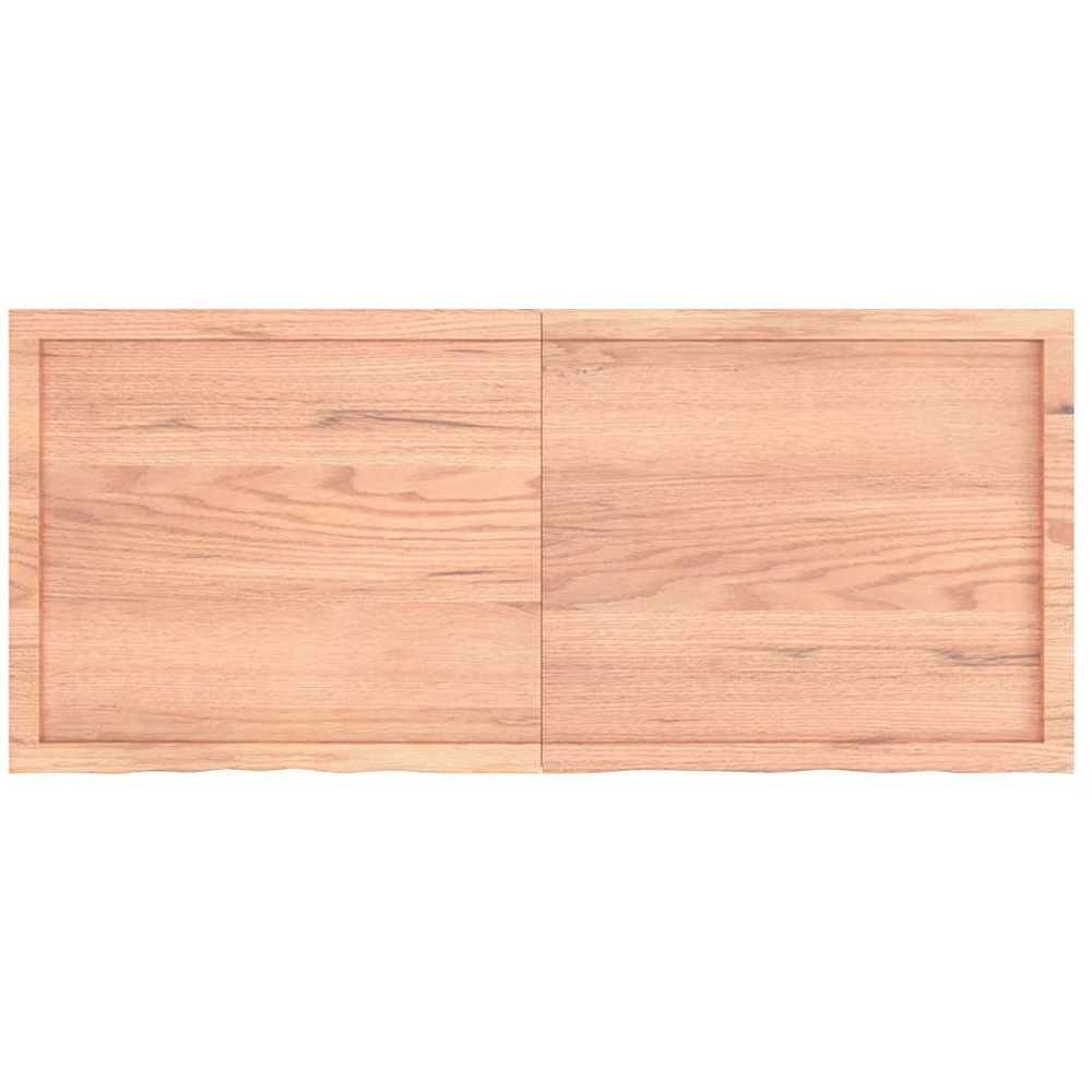 vidaXL 140cm Light Brown Treated Solid Oak Wood Foldable Floating Wall Shelf Image 3