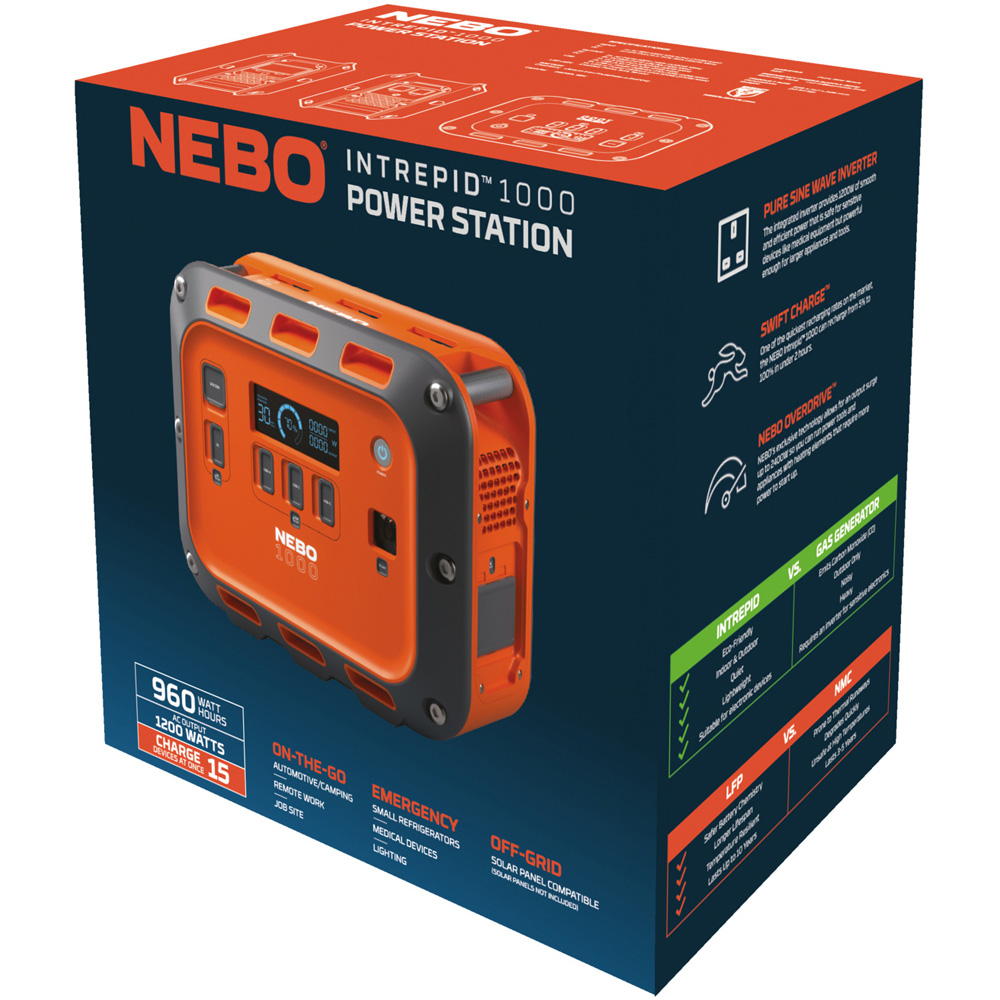 Nebo Intrepid 1000 LFP Rugged Portable Power Station with AC Outlets 960Wh Image 3