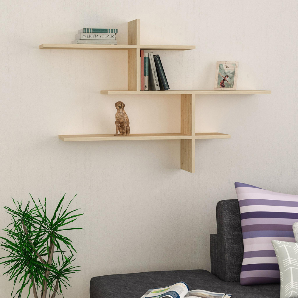 Decortie Leo Oak Modern Floating Shelf Image 4