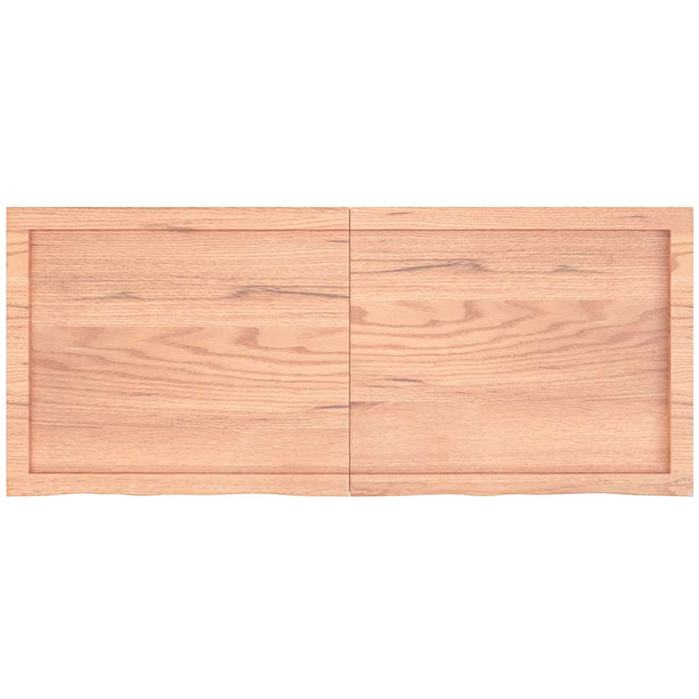 vidaXL 120cm Light Brown Treated Solid Oak Wood Foldable Floating Wall Shelf Image 3