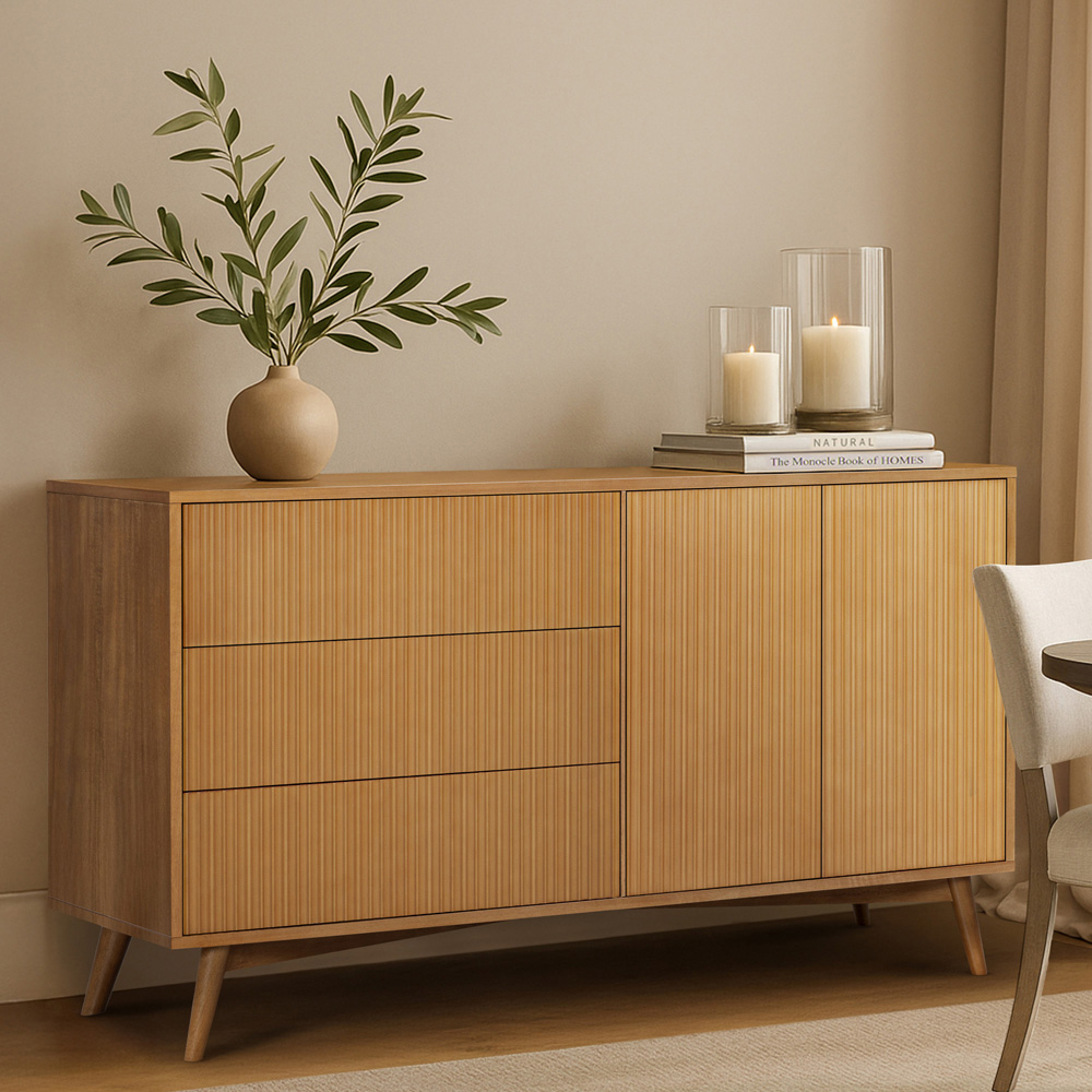 Teamson Home Tremolo 2 Door 3 Drawer Natural Sideboard Image 8