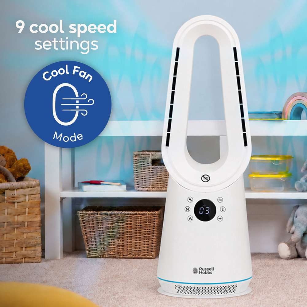 Russell Hobbs RHCBLDL3IN1W-SMT White Compact Smart Bladeless Heat and Cool Fan Image 7