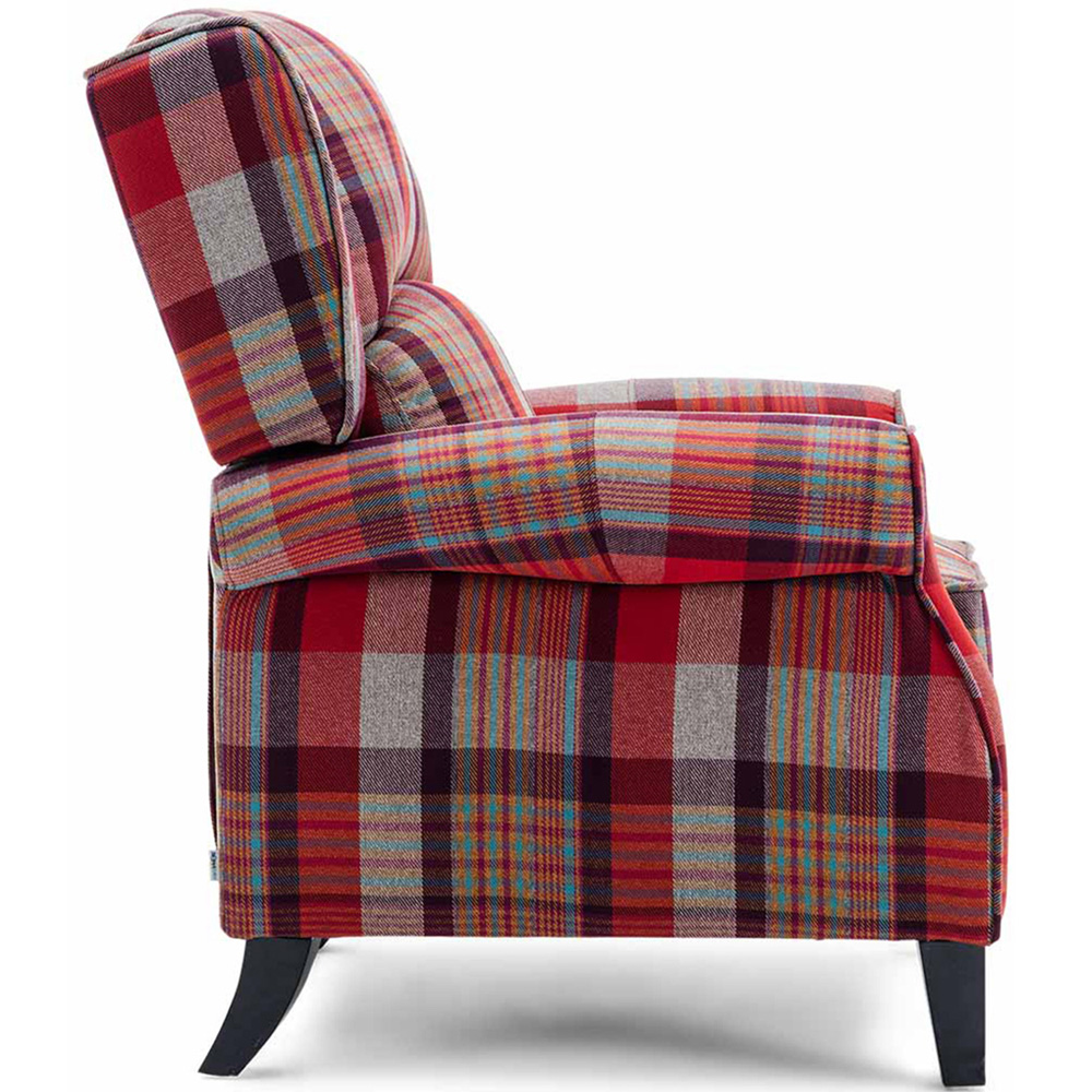 Furniture Online Eaton Red Wing Back Checkered Recliner Chair Image 5