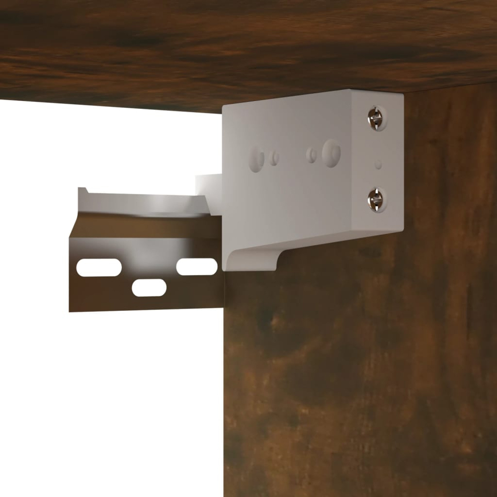 vidaXL 2 Door Smoked Oak Wall Mounted Small TV Cabinet Image 7