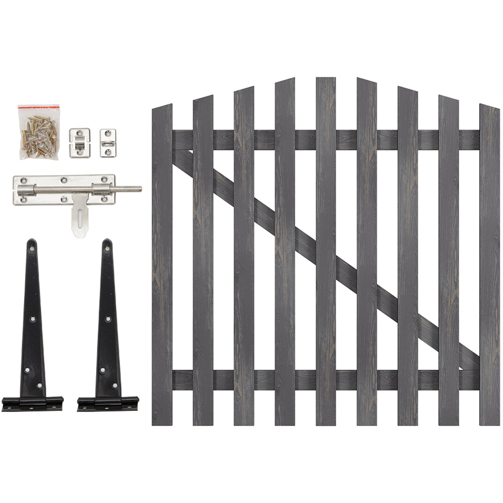 Outdoor Minimalist Grey Wooden Fence Gate, 120 x 120 x 2.5cm Image 5