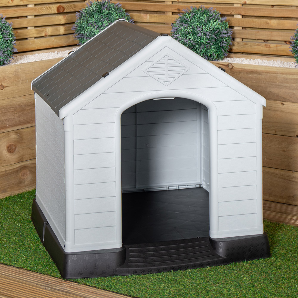 Samuel Alexander Small Grey Outdoor Plastic Dog House 82 x 76cm Image 2