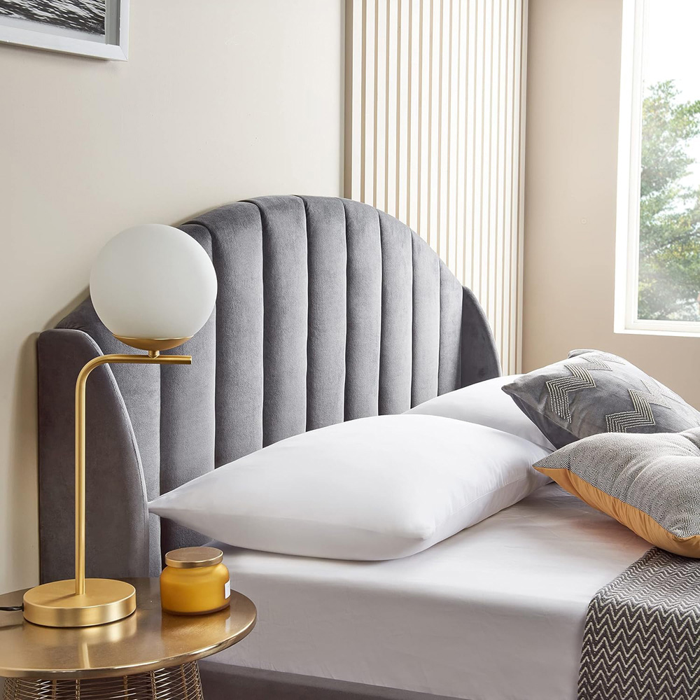 Home Treats Double Velvet Winged Headboard Ottoman Storage Bed Frame with Mattress Image 5