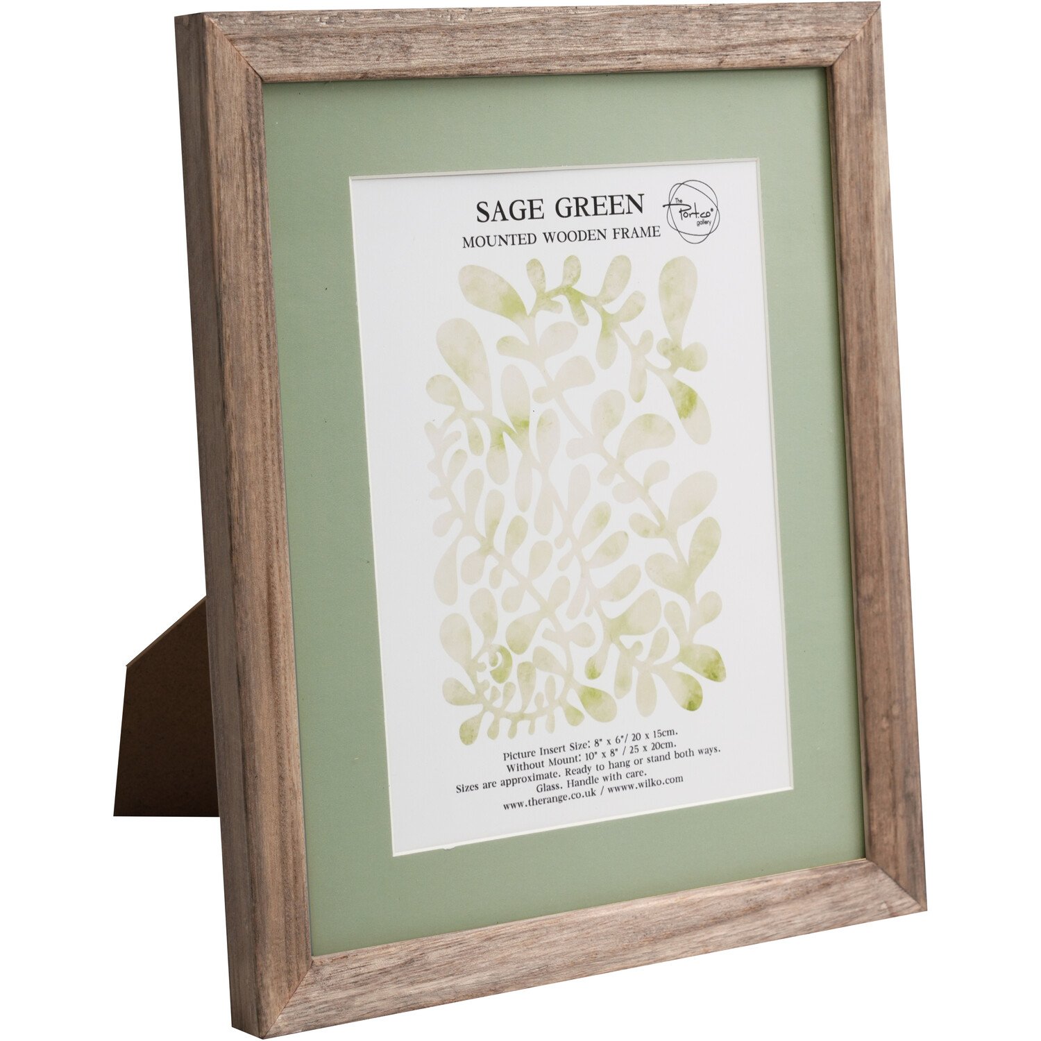 Sage Green Mounted Wooden Photo Frame Green 8 x 6in Image 2