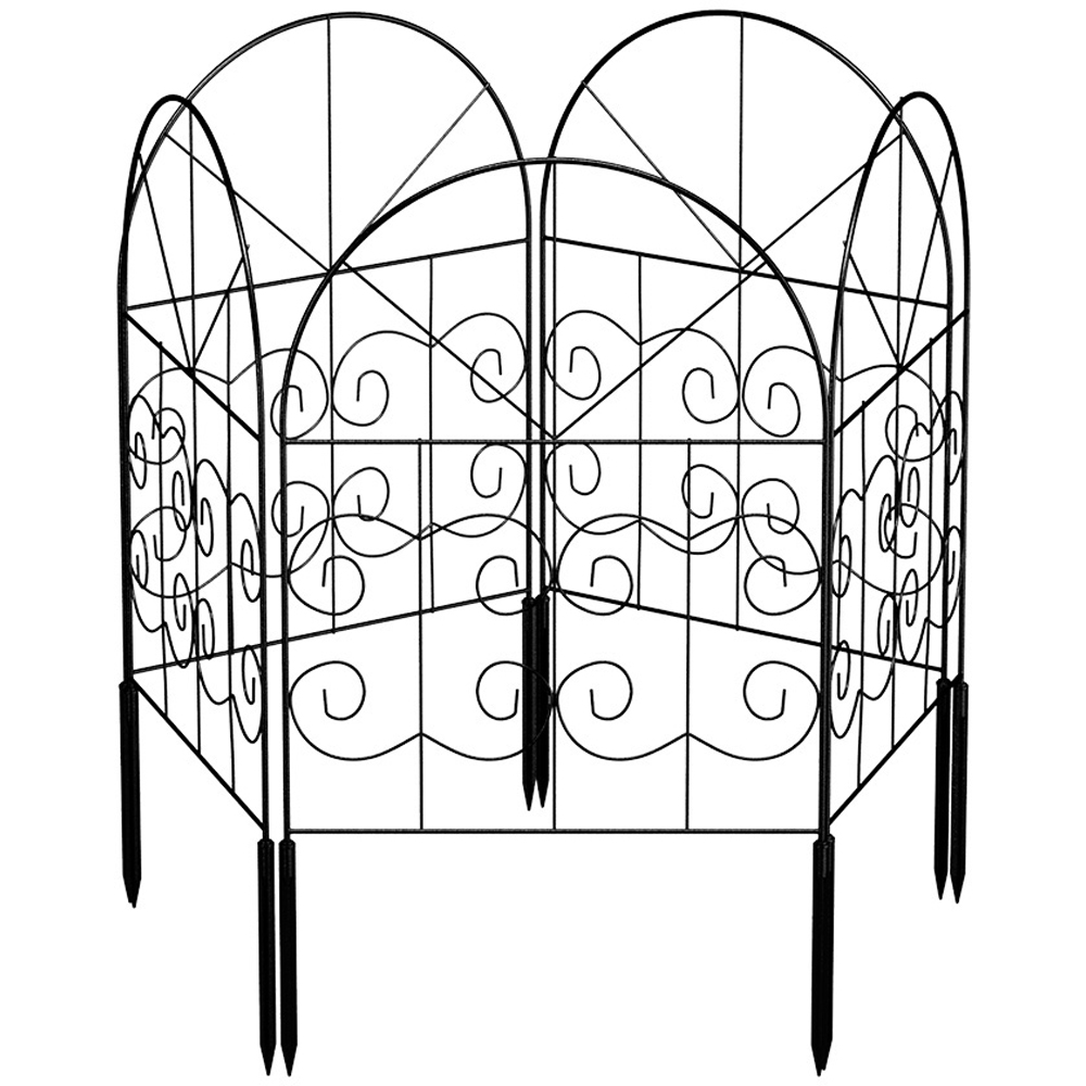 Living and Home Arched 32 x 42cm 25 Pack Metal Border Fence Decoration Set Image 1