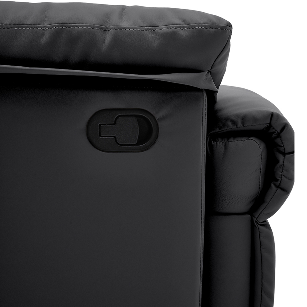 Living and Home Black Tufted Faux Leather Recliner with Control Switch Image 5