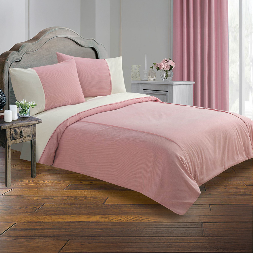 Sweet Dreams Lincoln King Size Red Stripes Duvet Set Image 1