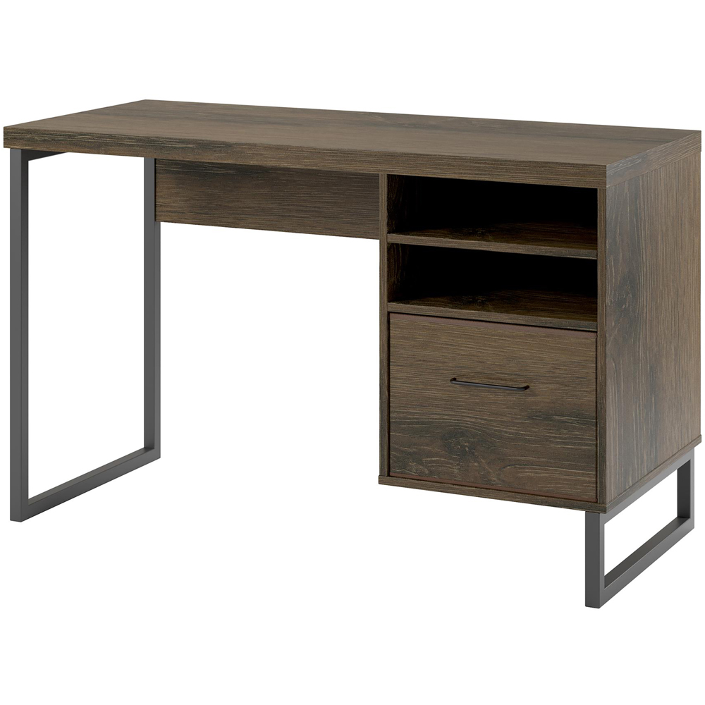 Dorel Camdon Single Drawer 2 Shelf Desk Brown Image 2