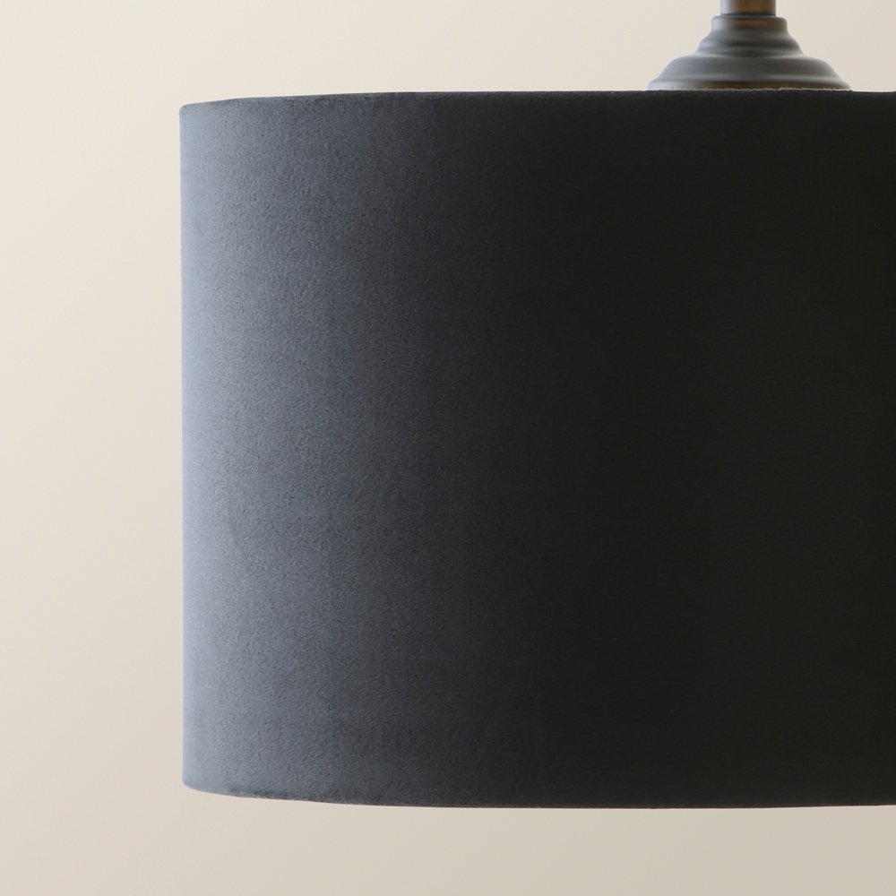 ValueLights Reni Black Velvet and Gold Shade 3 Drop Bar Black Diner LED Ceiling Light Image 3