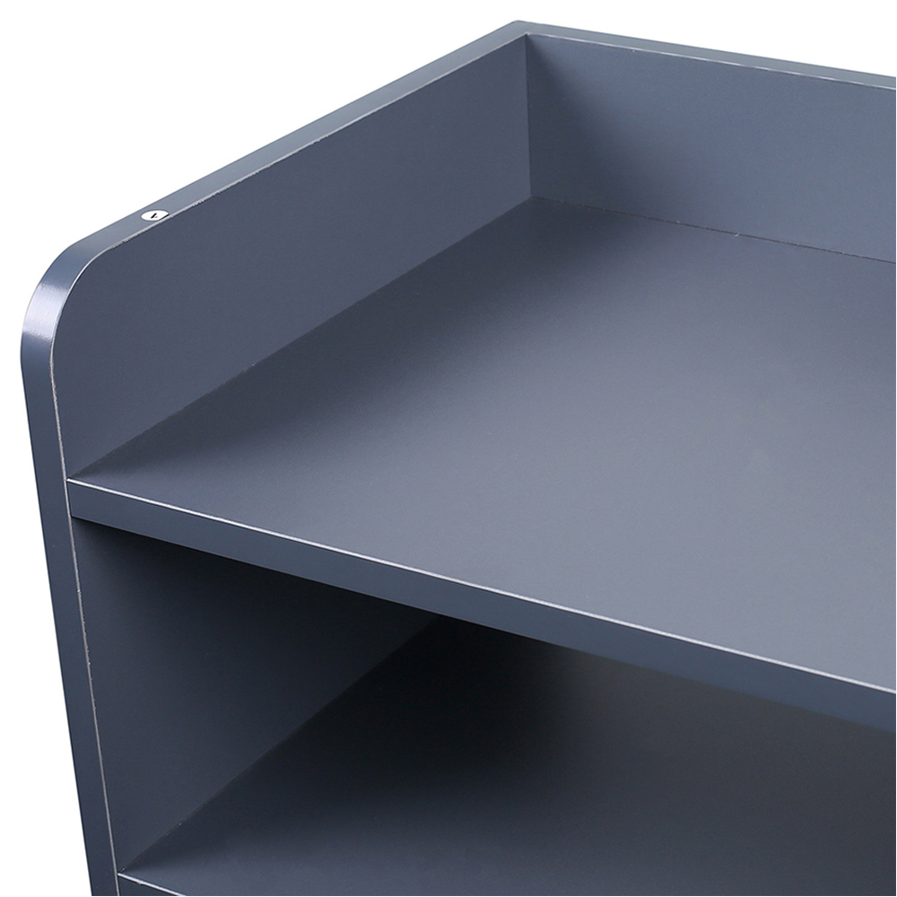 H&O Direct 3 Shelf 2 Door Grey Wooden Sideboard Image 6