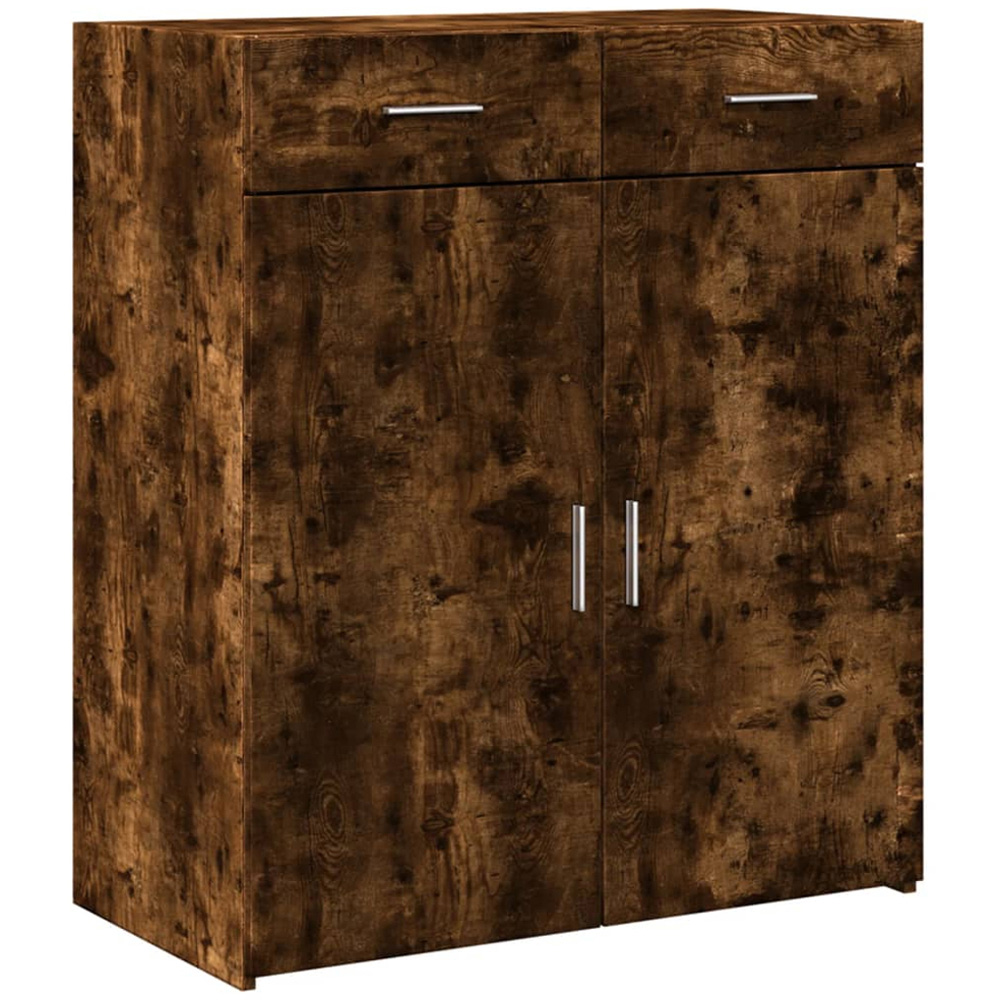 vidaXL 2 Door 2 Drawer Smoked Oak Sideboard Image 2
