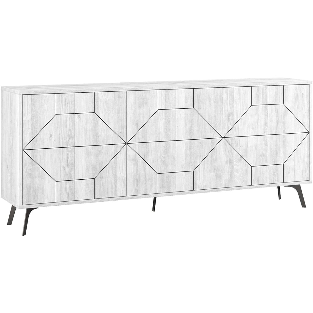 Decortie Dune 6 Door Ancient White Sideboard Image 2