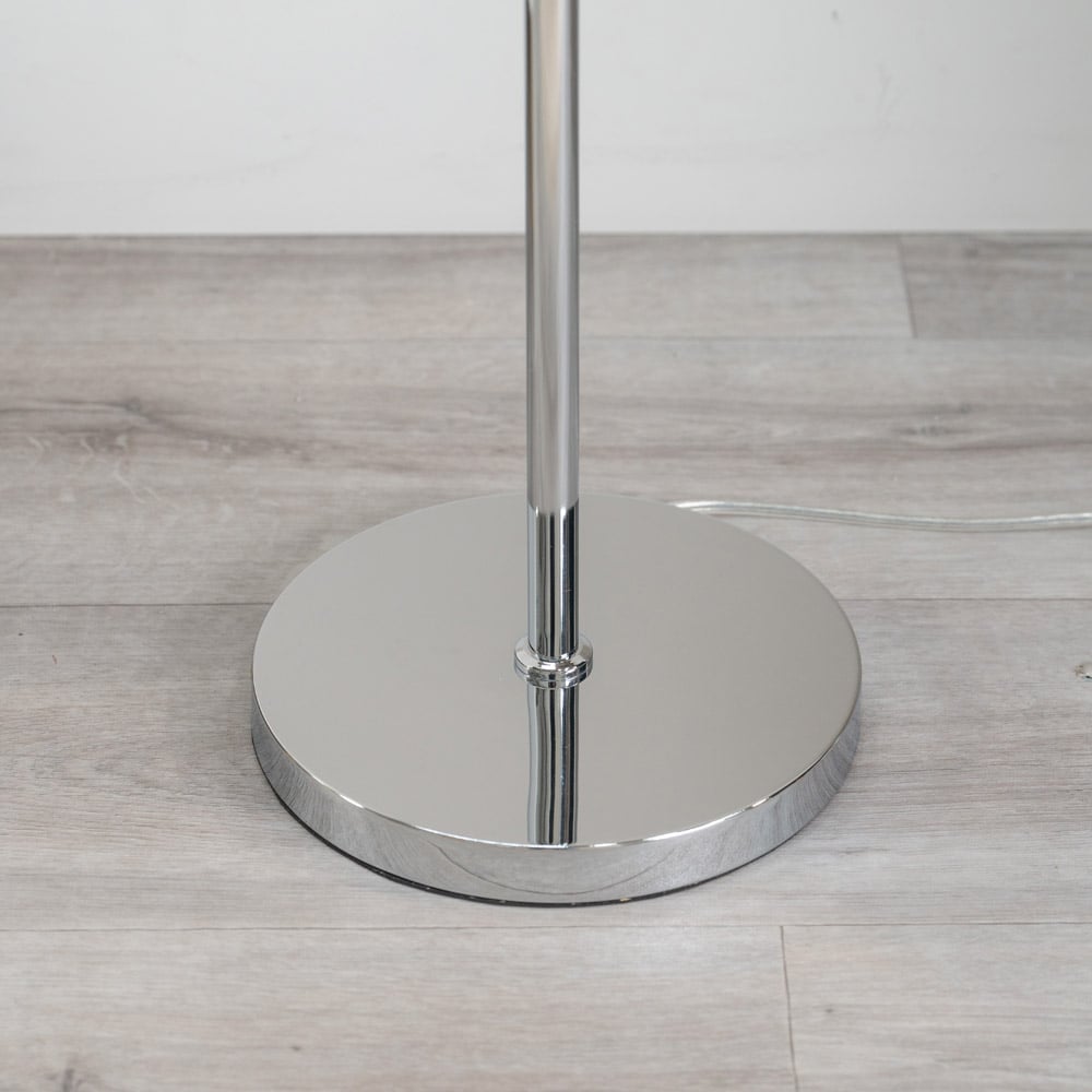 ValueLights Marissa Reni Grey Velvet Shade and Chrome Ball LED Floor Lamp Image 3