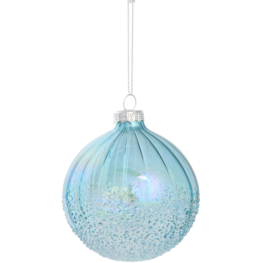 Opaque Bauble with Lustre Blue Image 1