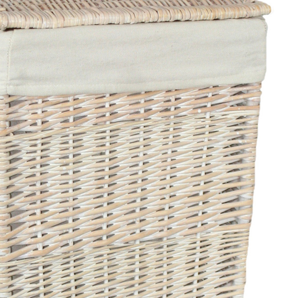 Red Hamper Small Square White Wash Wicker Laundry Basket Image 3