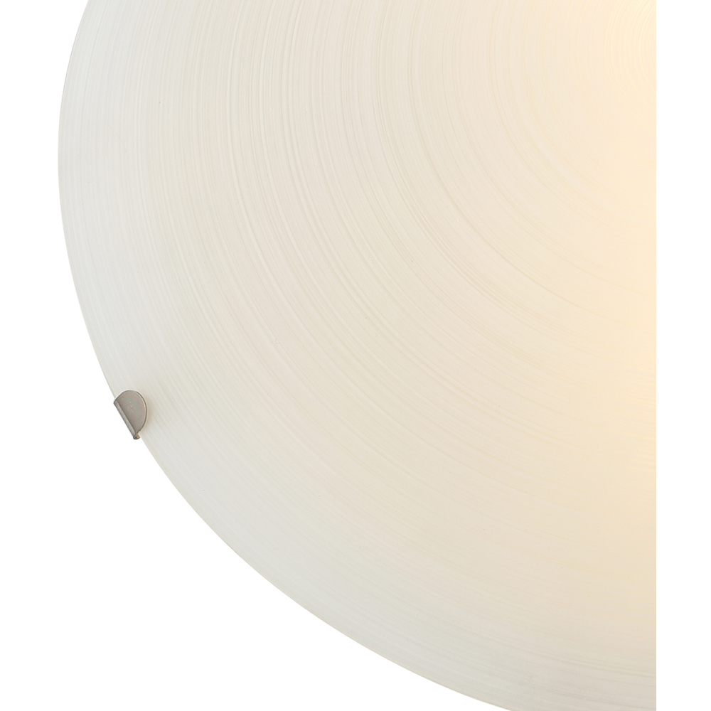 Happy Homewares Frosted White Flush Glass Ceiling Light with Soft Swirl Decoration Image 5