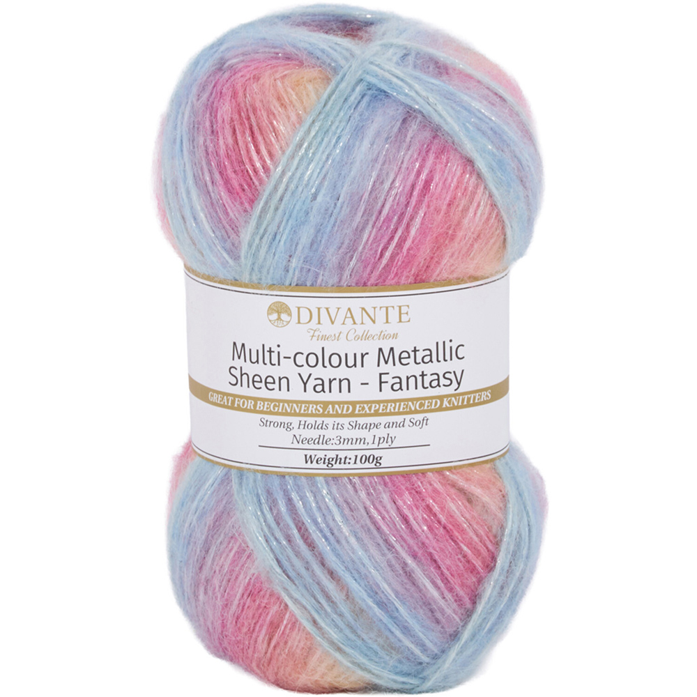 Multicolour Metallic Sheen Yarn Peach Image 1