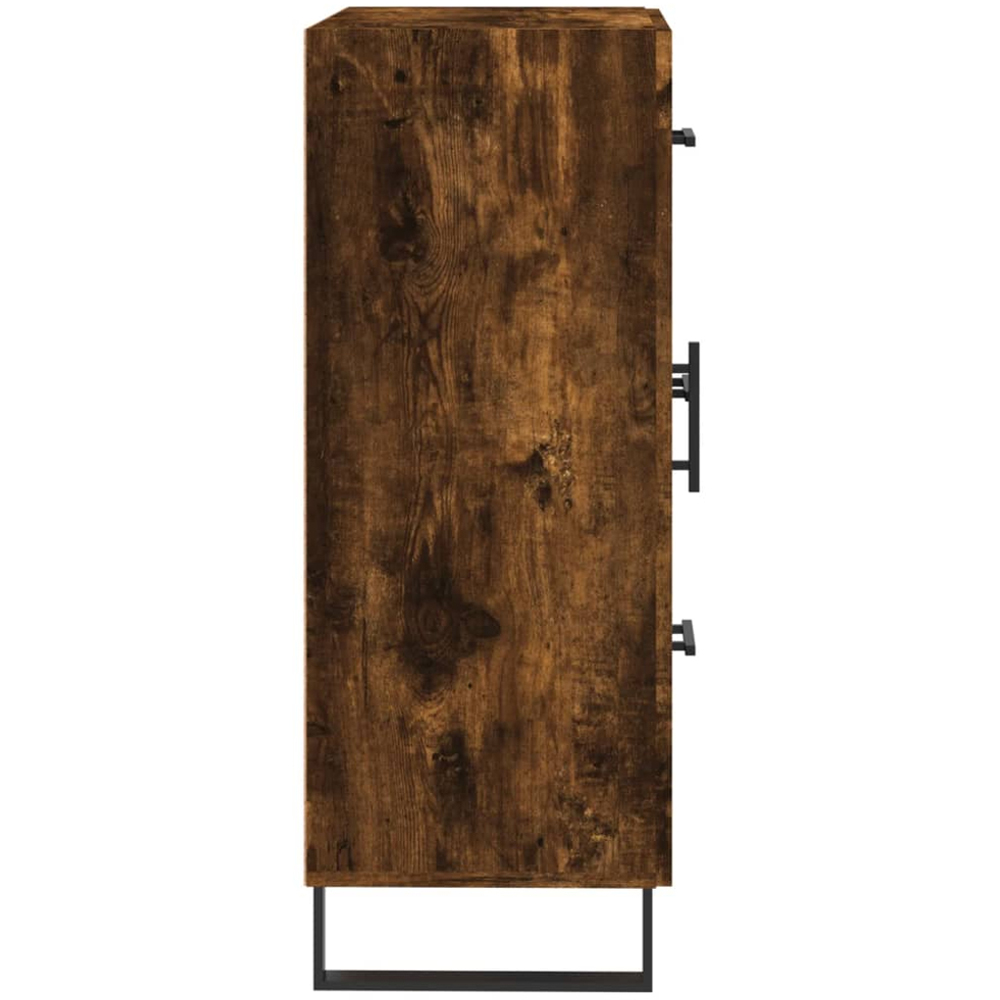 vidaXL Single Door 3 Drawer Smoked Oak Sideboard Image 7