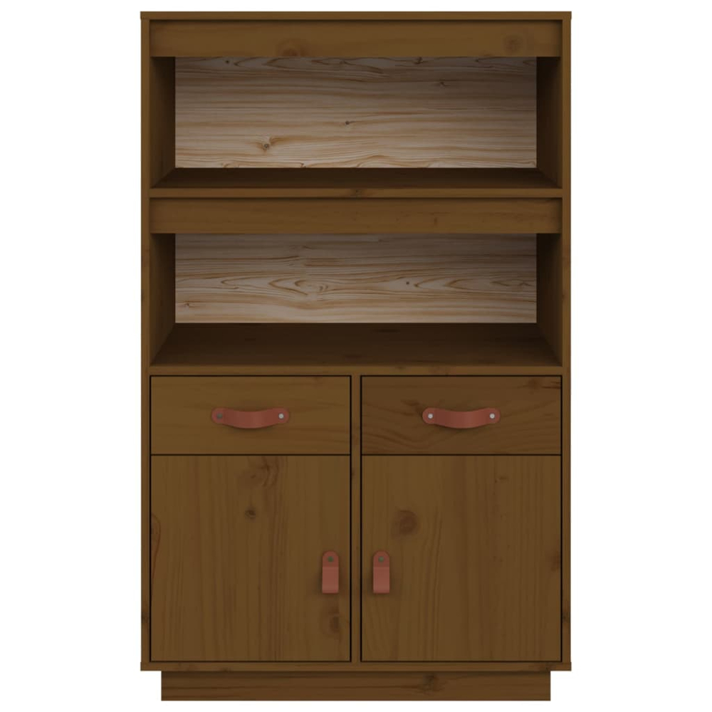 vidaXL 2 Door 2 Drawer 2 Shelf Honey Brown Highboard Image 5