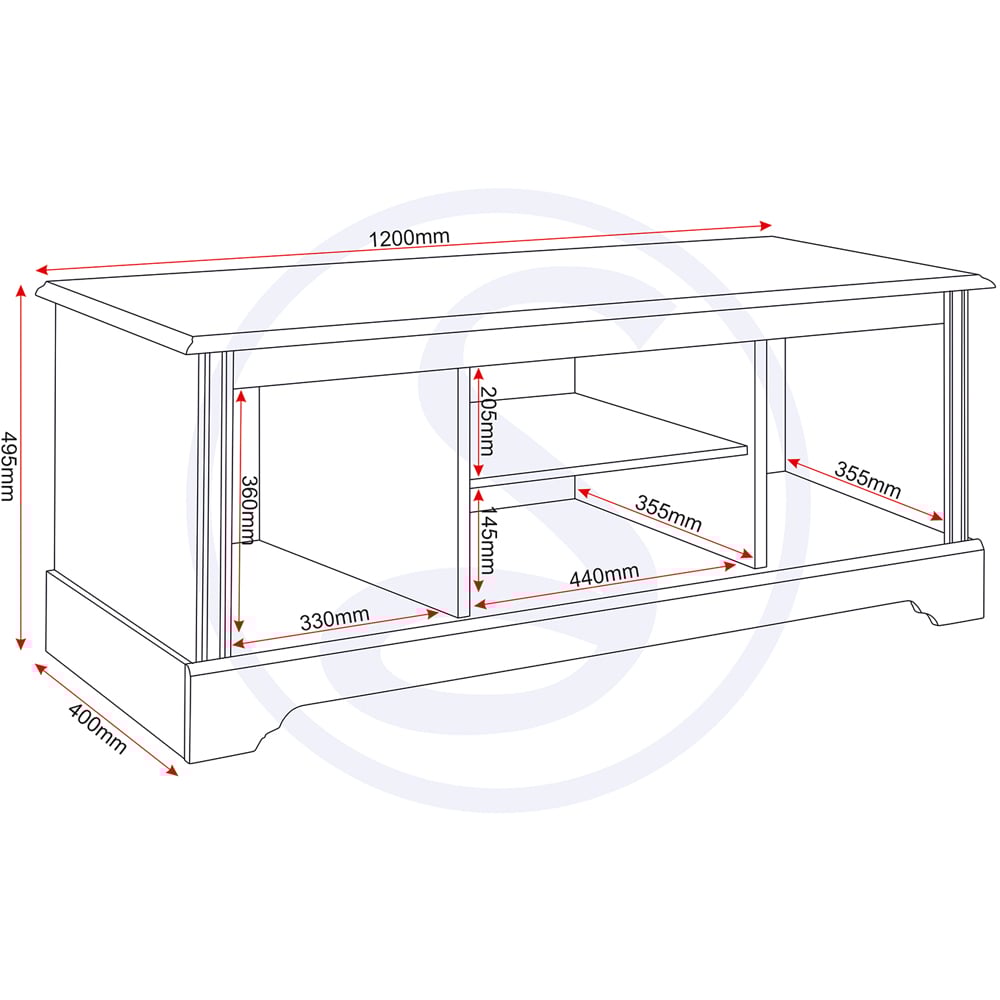 Seconique Stratford 2 Door White TV Unit Image 9