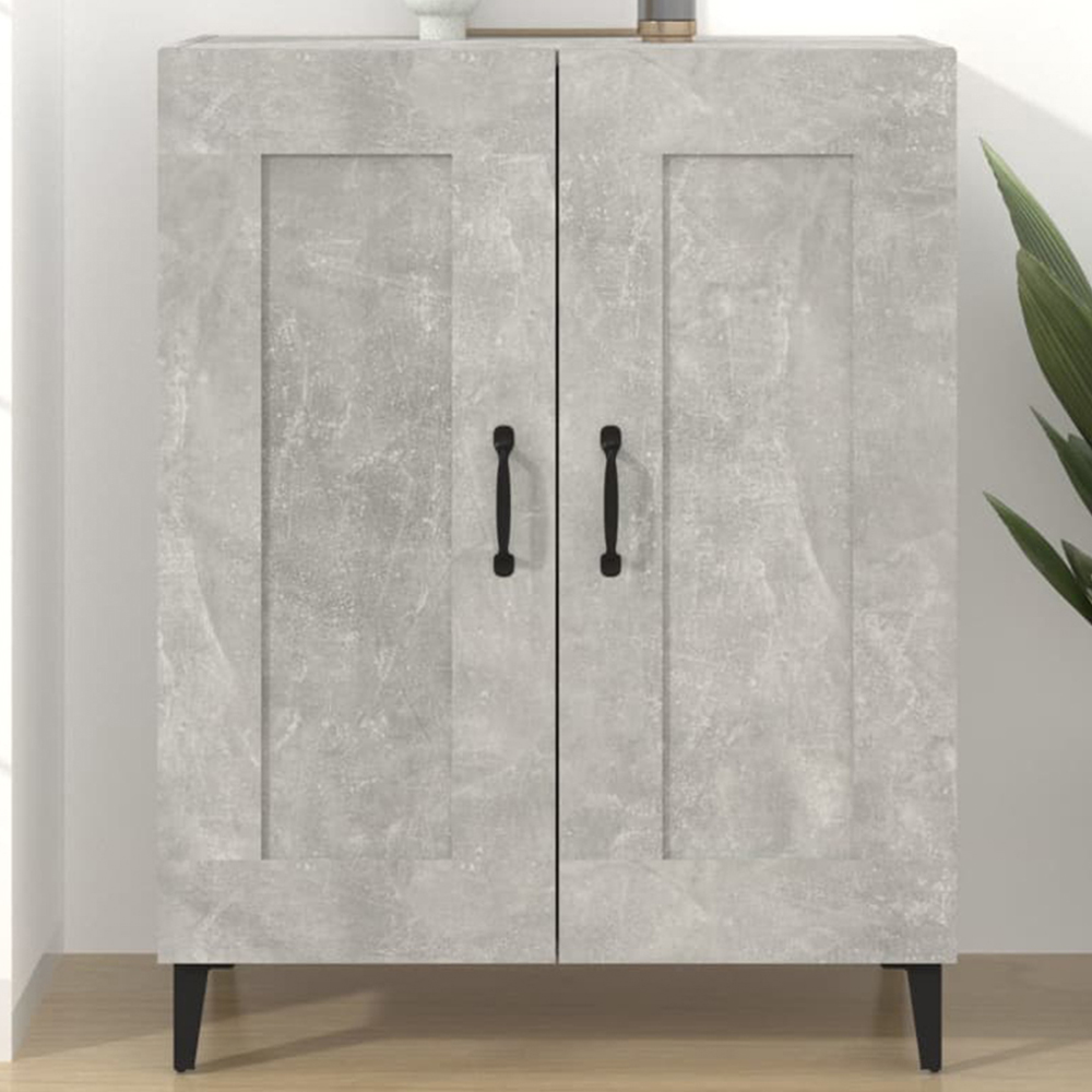 vidaXL 2 Door Concrete Grey Wooden Sideboard Image 1