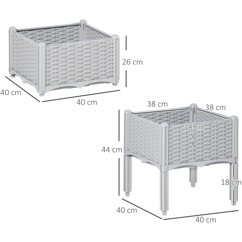 Outsunny Grey Raised Garden Bed Planter 2 Pack Image 8