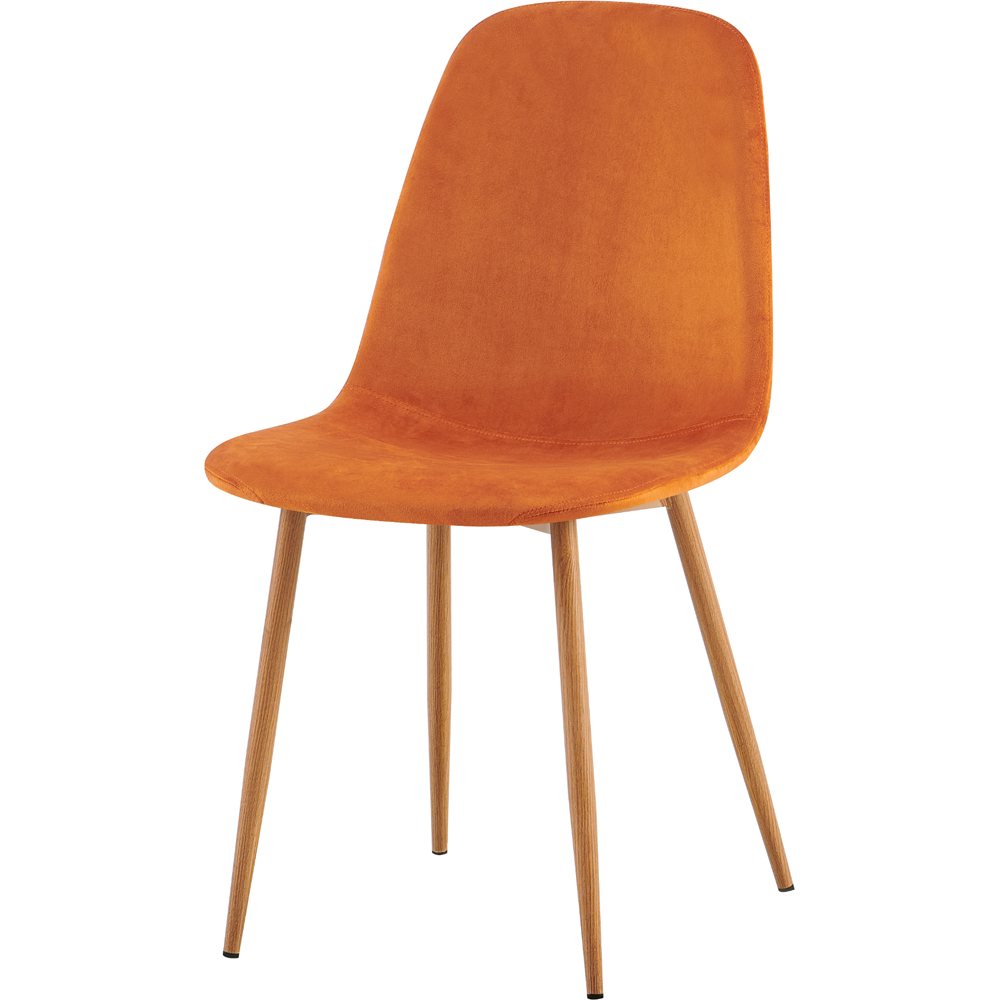 DS Living Luxe Set of 2 Apricot Orange Wood Printed Coating Dining Chairs Image 2